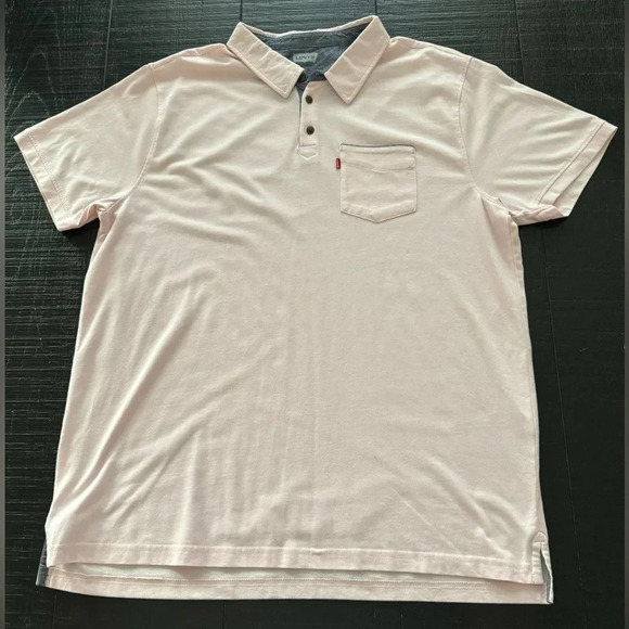 Levis Shirt Mens XXL Pink Short Sleeve Button Up Casual Cotton Adult - Picture 1 of 4